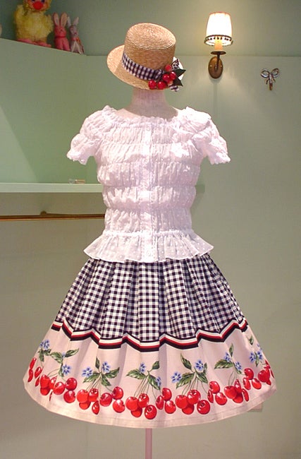 Gingham Cherry Print Skirt by Emily Temple Cute