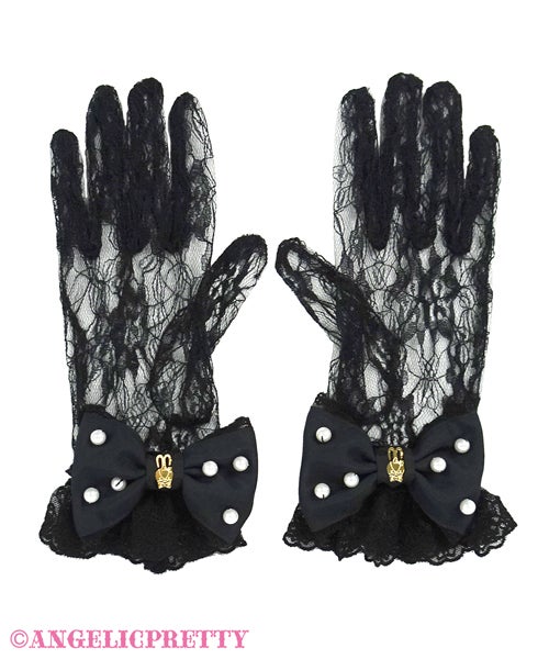 Lyrical Bunny Lace Gloves by Angelic Pretty