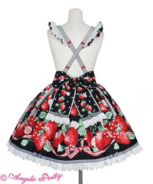 Freshly Picked Strawberries Apron Style Skirt (2020) by Angelic Pretty