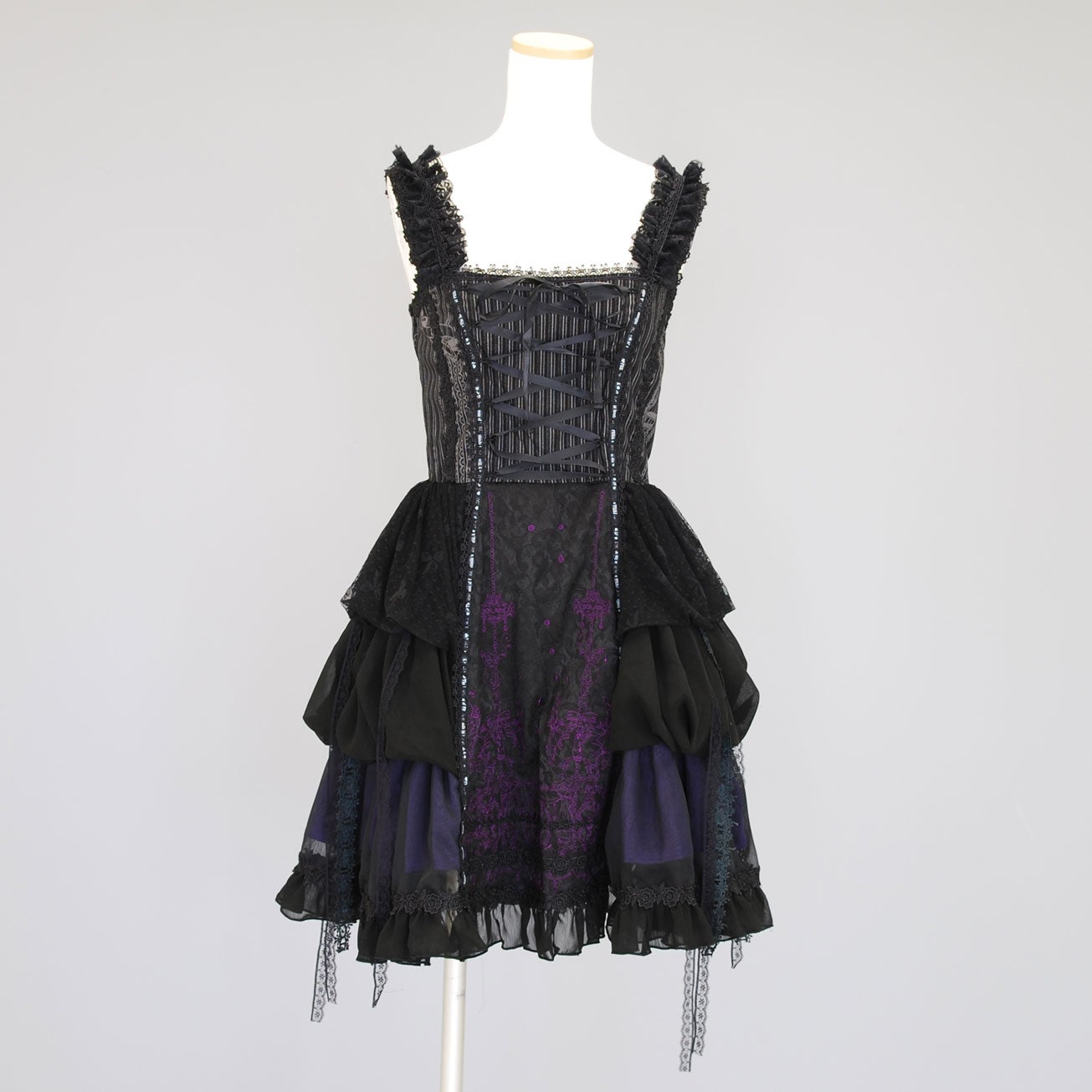 h.NAOTOクラッシュレース＆フリルカットソー FRILL Side Lace Embroidered JSK by h.NAOTO