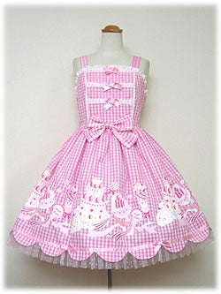 Angelic Pretty　パステルアラモードジャンパースカート Pastel a la Mode JSK (Gingham) by Angelic Pretty