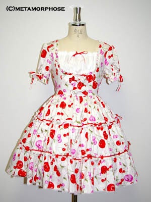 Vintage Cherry Tiered OP (Broadcloth) by Metamorphose Temps de Fille