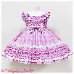 希少Angelic Pretty デコレーションドリームJSK カチューシャ付き Cotton Candy Shirring JSK Set by Angelic Pretty
