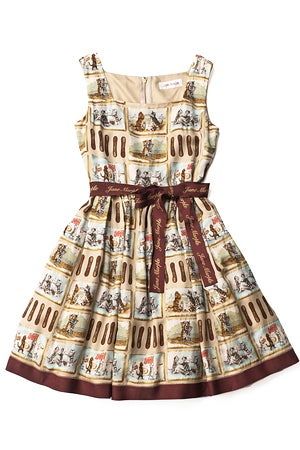 週末セール　Jane Marple スカートショコラクラシック　猫　チョコレート langue de chat Chocolat Square Dress by Jane Marple