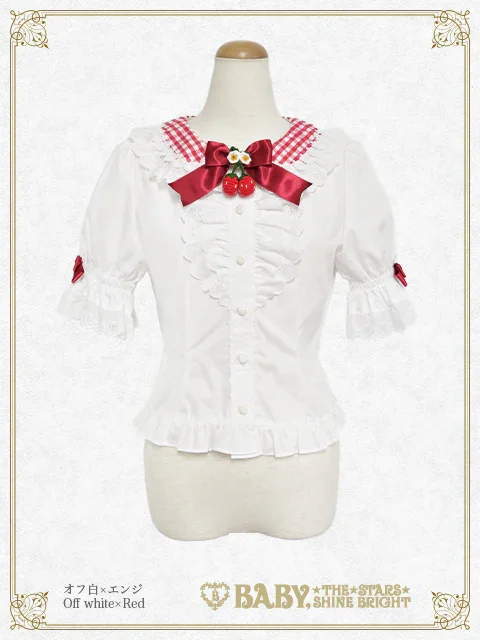 Swinging Strawberry's Happy Berry Present Gingham Blouse by Baby
