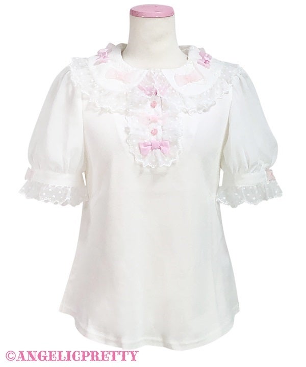 Fluffy Ribbon Short Sleeve Cutsew (2024) by Angelic Pretty