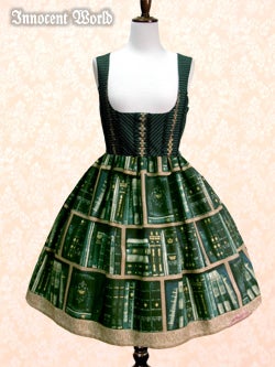 Innocent World 王宮図書館リボンジャンパースカート　グリーン Royal Library Corset JSK by Innocent World