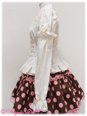 Ribbon-chan Shirring Blouse with Detachable Sleeves by Angelic Pretty