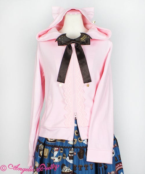 Angelic Batオーガンジーエプロン Angelic Bat Parka by Angelic Pretty