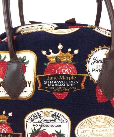 Strawberry Label Boston Bag by Jane Marple