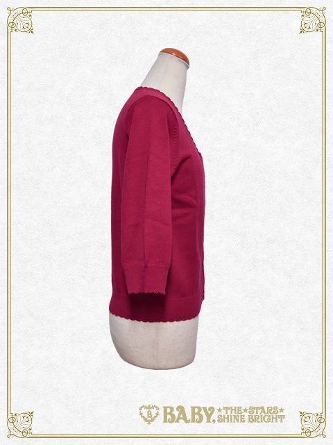 Strawberry Embroidery Half Length Sleeve Cardigan by Baby, the