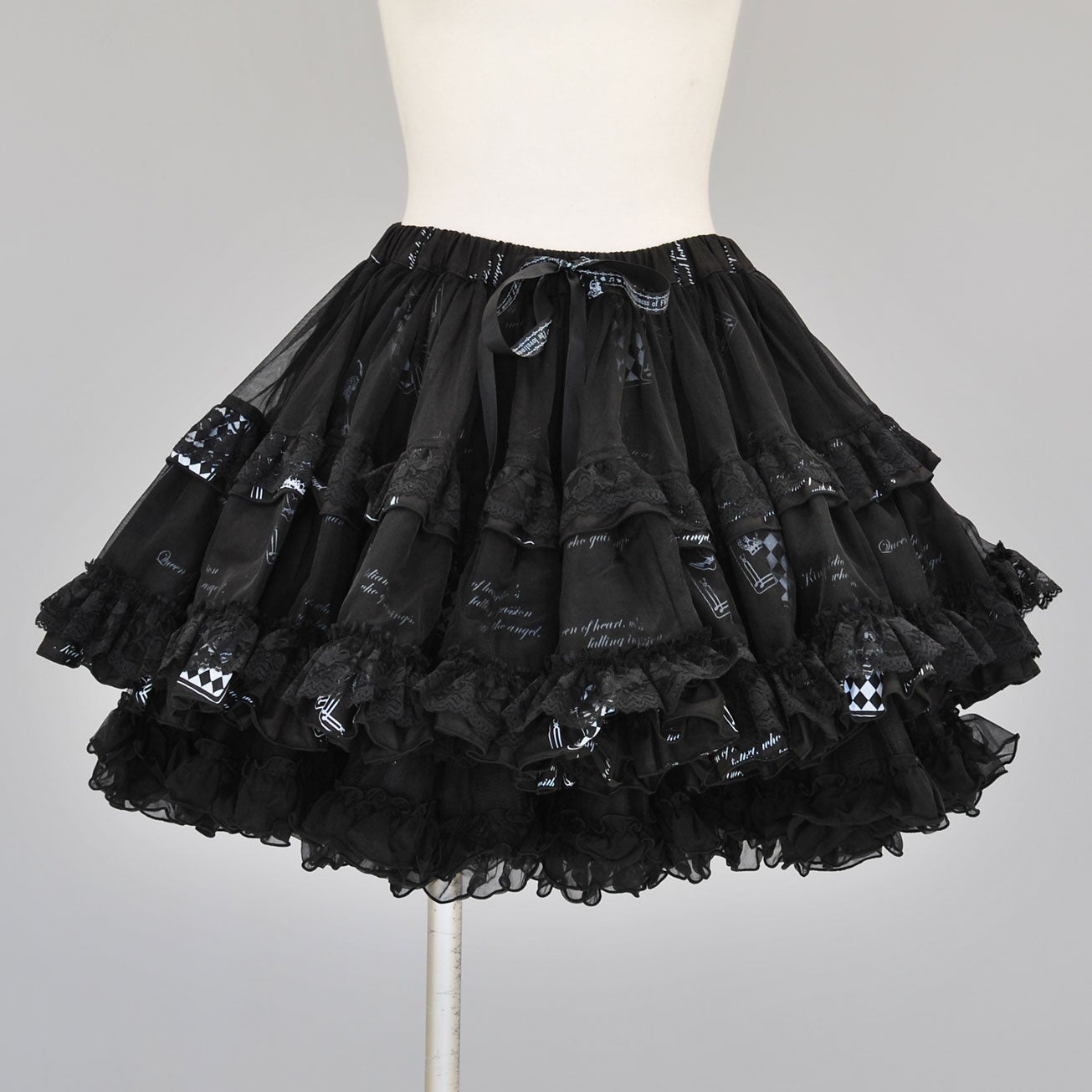 00s 希少 h.naoto FRILL 総柄プリント フリルパニエスカート FRILL Trump Pattern Pannier Skirt by h.NAOTO