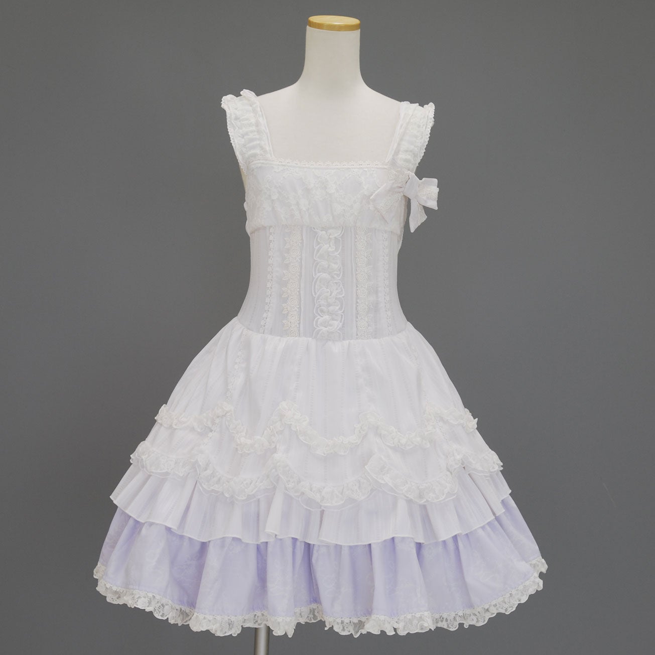 FRILL Stripe OP with Ribbon by h.NAOTO