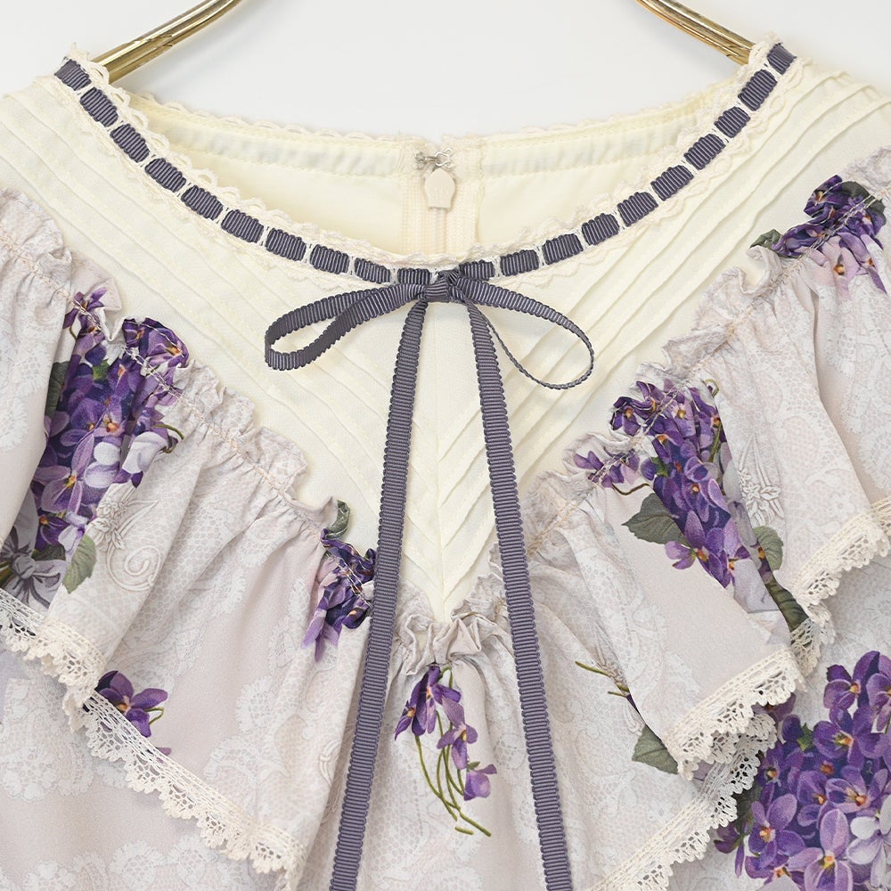 Violet Lace Yoke Switching OP (2025) by Melody BasKet