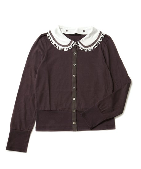 Logo Lace Collar Cardigan by Jane Marple