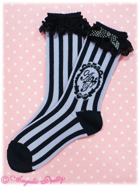 Angelic Pretty Cinema Doll ソックス　ラベンダー Cinema Doll Crew Length Socks by Angelic Pretty
