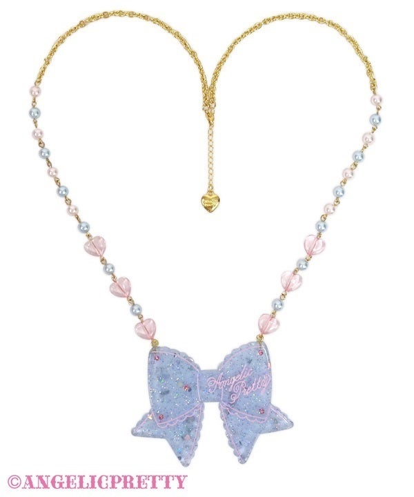 Glitter Ribbon Necklace (2025) by Angelic Pretty