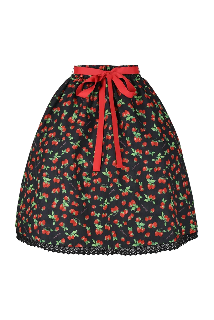 Ladies ~ Tiny Strawberry Print Skirt by Shirley Temple