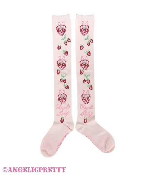 Melty Berry Princess ソックス オーバーニー 苺 Strawberry Cake Party OTKs by Angelic Pretty