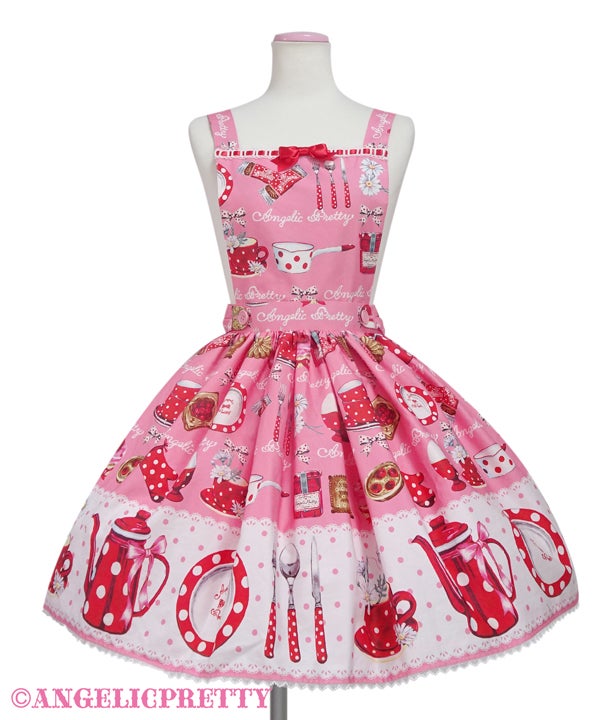 AngelicPretty FrenchCafe ３点セット MTO] French Cafe Apron-Style Skirt (2022) by Angelic Pretty