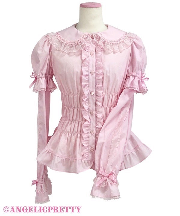 Angelic Pretty シフォンブラウス　ピンク Honey Shirring Sleeve Blouse by Angelic Pretty