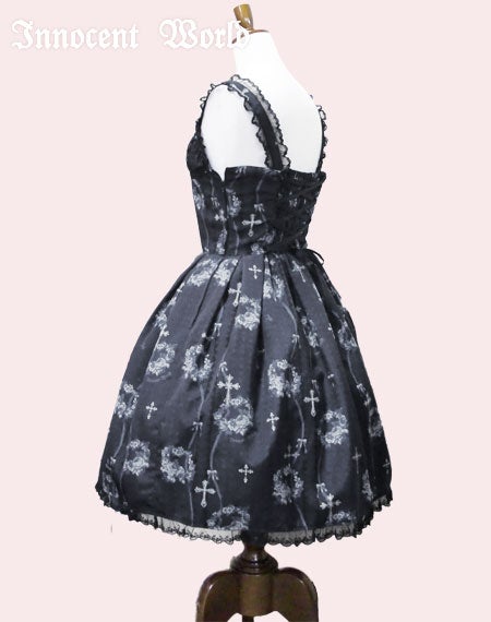 イノセントワールド ロリィタ 薔薇と十字架のレースJSK ボルドー Rose and Cross Lace JSK by Innocent World