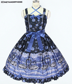 引*‧様 2026 Winter swan JSK set melody bas Black Swan Ribbon JSK Set by Metamorphose Temps de Fille