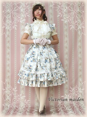ロココブーケ フリルエプロンドレス Rococo Bouquet Frill Apron JSK by Victorian Maiden