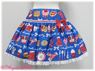 French Cafe All Round Print Skirt by Angelic Pretty