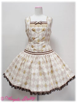 Chess Chocolate Dropped Waist JSK (2011 2nd Release) by Angelic Pretty