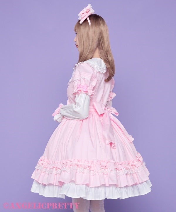 アンジェリックプリティ Dolly Girl 付け袖ワンピース ピンク Dolly Girl Detachable Sleeves OP (Solid) by Angelic Pretty