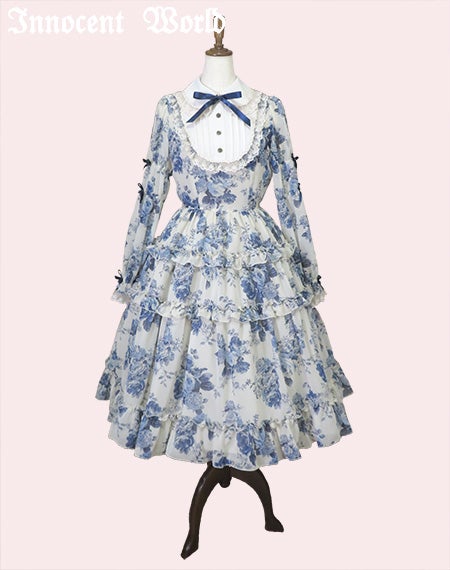 しずくInnocent World ローズシフォンセット【ダメージ有】 Rose Chiffon Round Collar OP by Innocent World