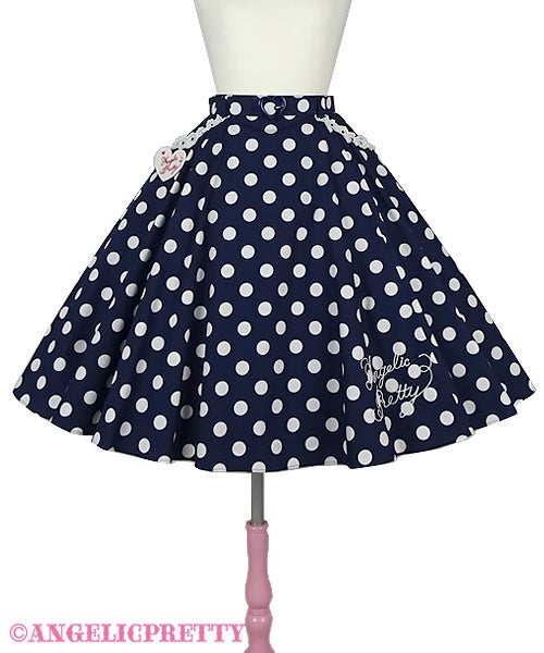 Milkshake Dot Circular Skirt (2021) by Angelic Pretty