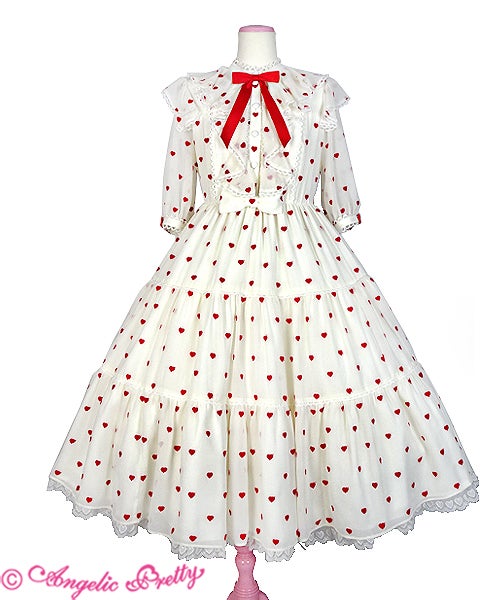 Angelic Pretty Dolly Heart ワンピース 赤 ハート柄 Petit Heart OP by Angelic Pretty