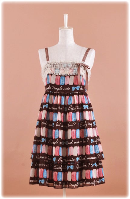 Emily Temple cute マカロン柄ワンピース 半袖 Macaron Print Sleeveless OP by Emily Temple Cute