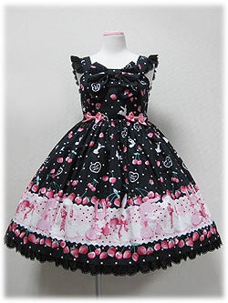 Cherry Berry Bunny Chest Ribbon JSK by Angelic Pretty