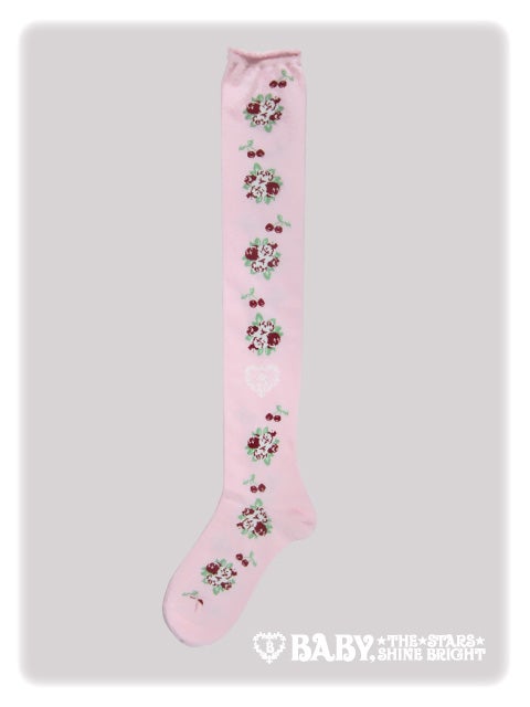 BABY THE STARS SHINE BRIGHT ソックス 靴下 ピンク Cherry Rose OTKs by Baby, the Stars Shine Bright