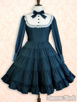 Standing Collar Stripe OP by Innocent World