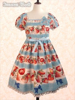 ワンピース Strawberry Gingham Pretty Cute OP Strawberry Gingham OP by Innocent World