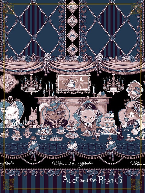 Kitten’s Wonder Night Tea Party柄・Ⅱ Kitten's Wonder Night Tea Party Set II by Alice and the Pirates