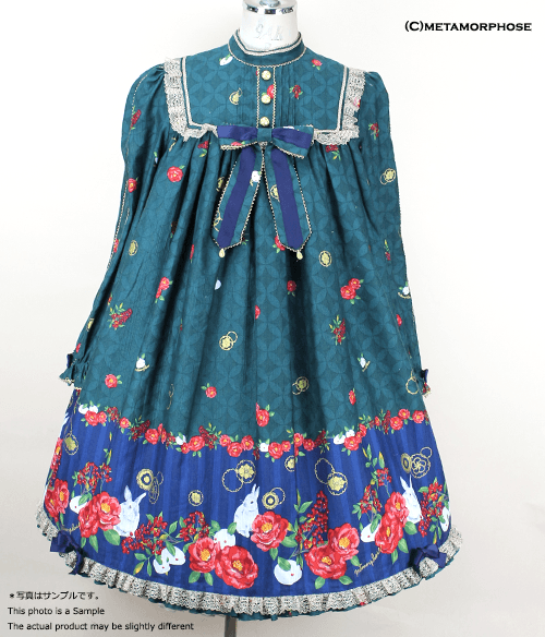 莉*読様 メタモルフォーゼ　雪うさぎ柄JSK Snowy Rabbit A Line OP by Metamorphose Temps de Fille