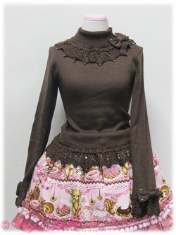 Pearl Ribbon Turtleneck Knit Cutsew by Angelic Pretty