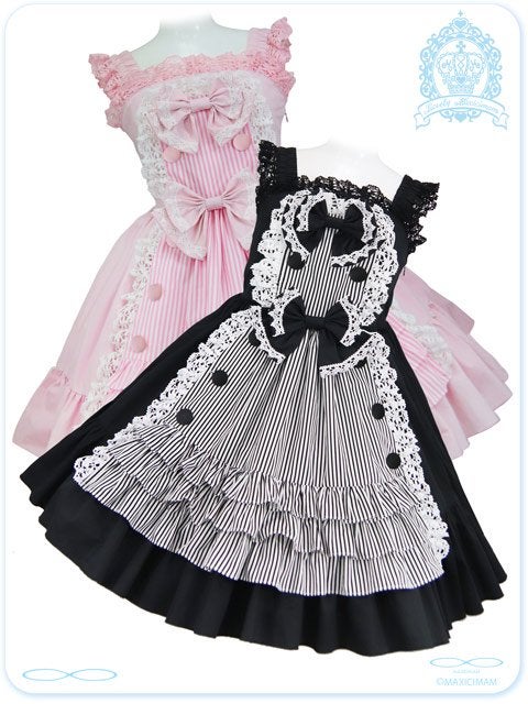 maxicimam ジャンパースカート A la Mode Maid's Striped Candy JSK (Lovely Size) by MAXICIMAM