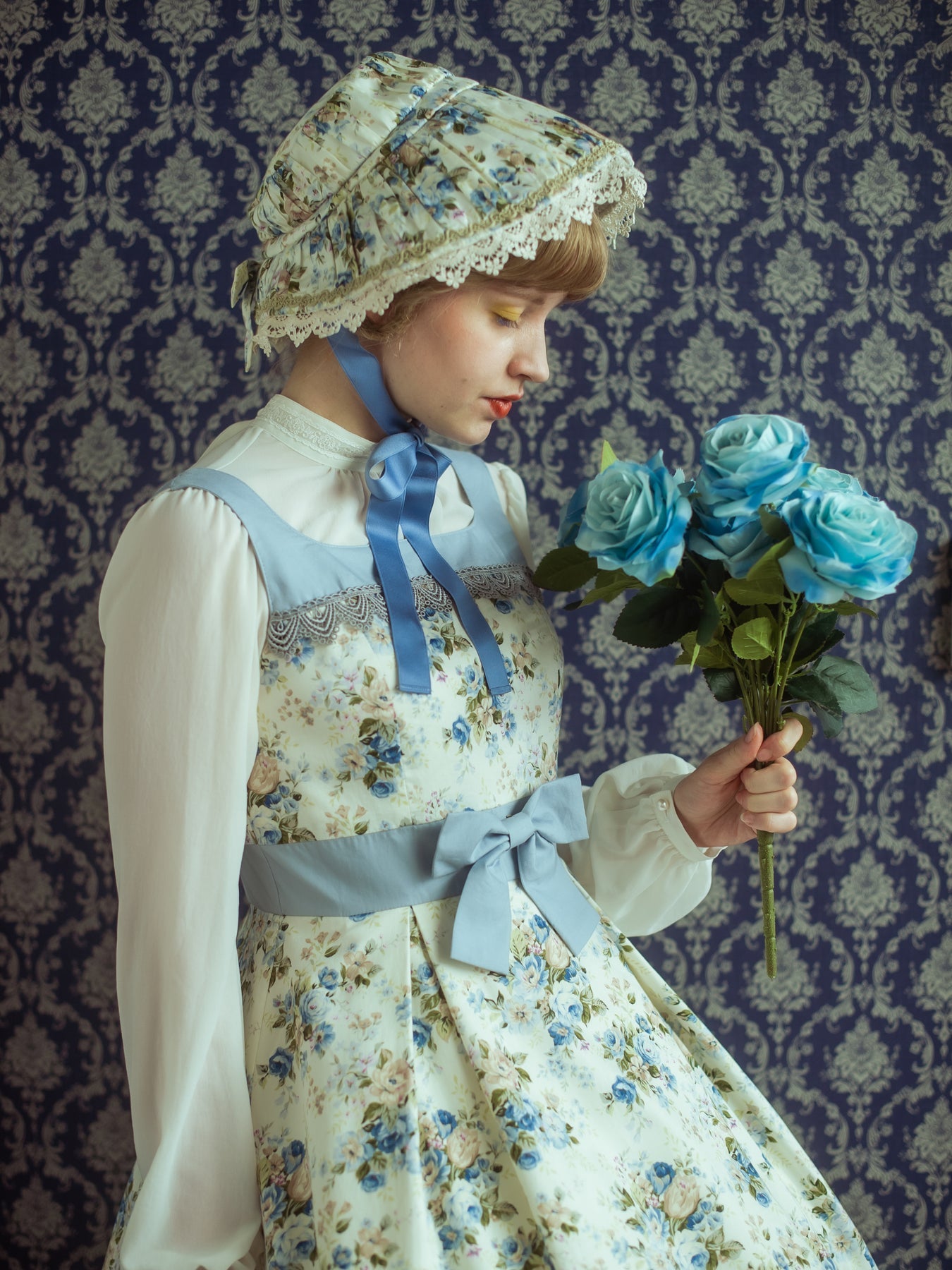 Rococo Bouquet Print Frill JSK by Victorian Maiden