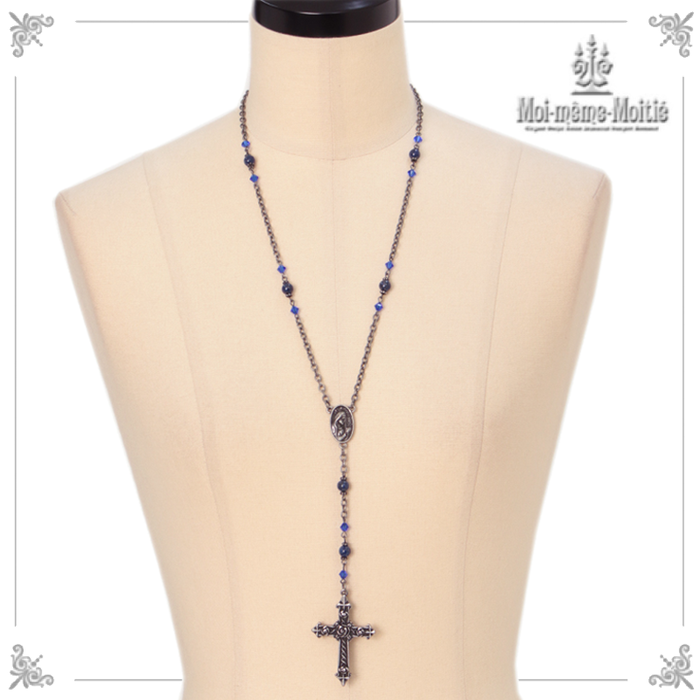 Rose Cross Rosary Necklace (short) by Moi-même-Moitié
