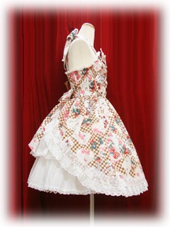 Strawberry Letters Print Shirring Princess JSK by Baby, the Stars