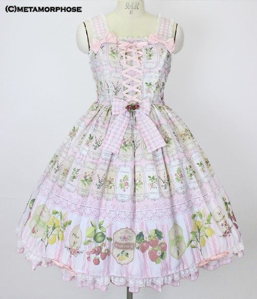 morphose vintage fruit バッスルジャンパースカート Vintage Fruit Bustle JSK by Metamorphose Temps de Fille