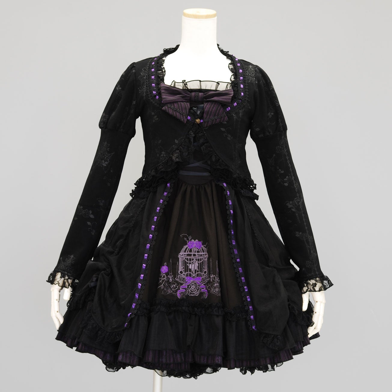 FRILL Ribbon and Embroidered Bolero Cardigan by h.NAOTO