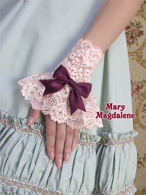 未使用品　リボン付きレースカフス　ロング　　ヴィクトリアンメイデン Short Lace Cuffs With Ribbon (2012) by Mary Magdalene
