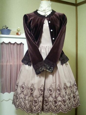 イノセントワールド ロリィタ 薔薇と十字架のレースJSK ボルドー Rose